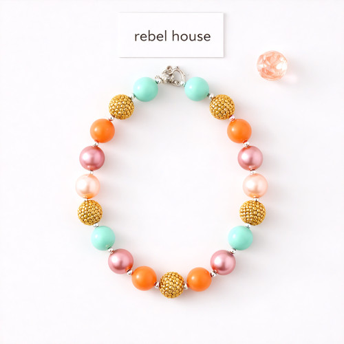 Peach Pop Sparkle Necklace