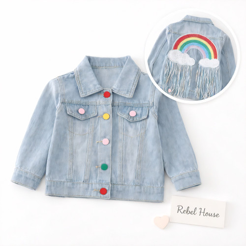 Rainbow Drizzle Denim Jacket