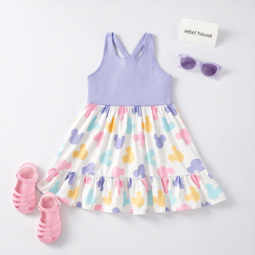 Lavender Mouse Cross-Back Dress