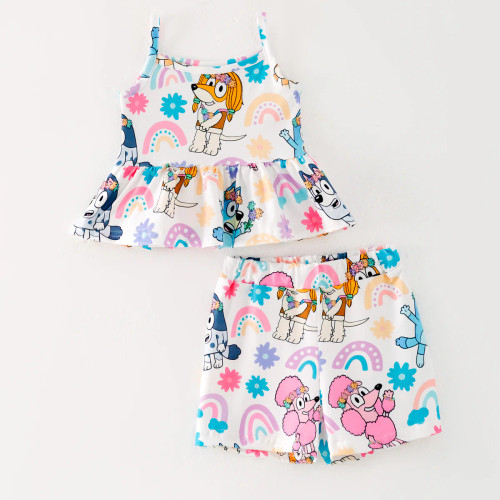 Rainbow Pups Short Set