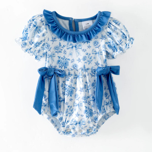 Vintage Toile Heirloom Romper