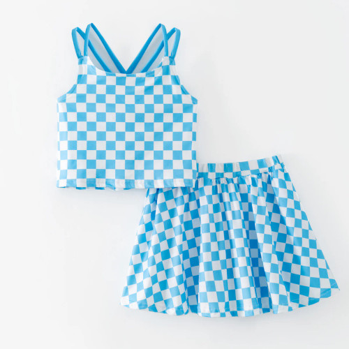 Blue Crush Checkered Skort Set