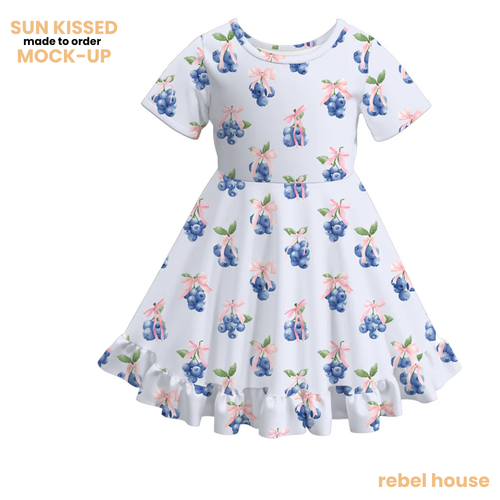 SK Blueberry Bow Ruffle Twirl