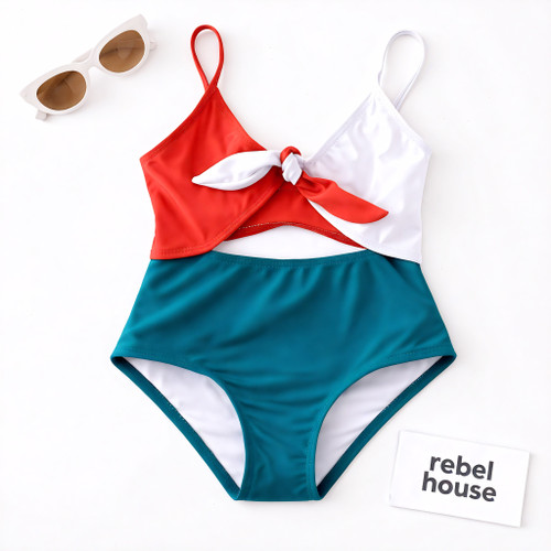 Island Colorblock Knot One-Piece