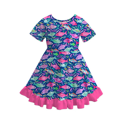 Neon Reef Ruffle Twirl Dress