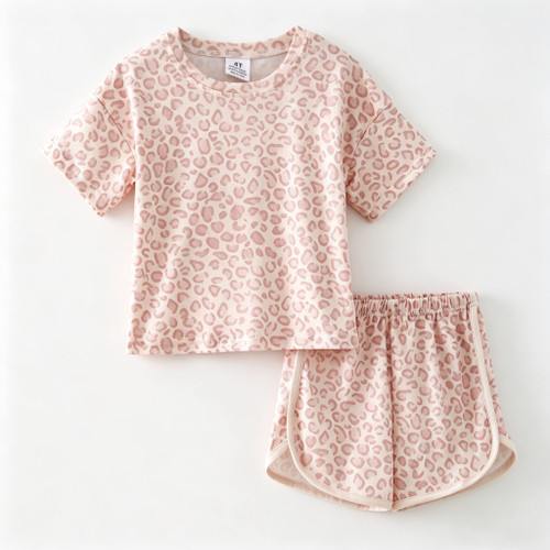 Blush Leopard Short Set