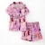 ERAS GLITTER PINK BUTTON-UP SHORTY PJ SET