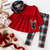Merry Stag Plaid Infinity Scarf Set
