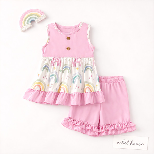 Magical Rainbow Ruffle Set