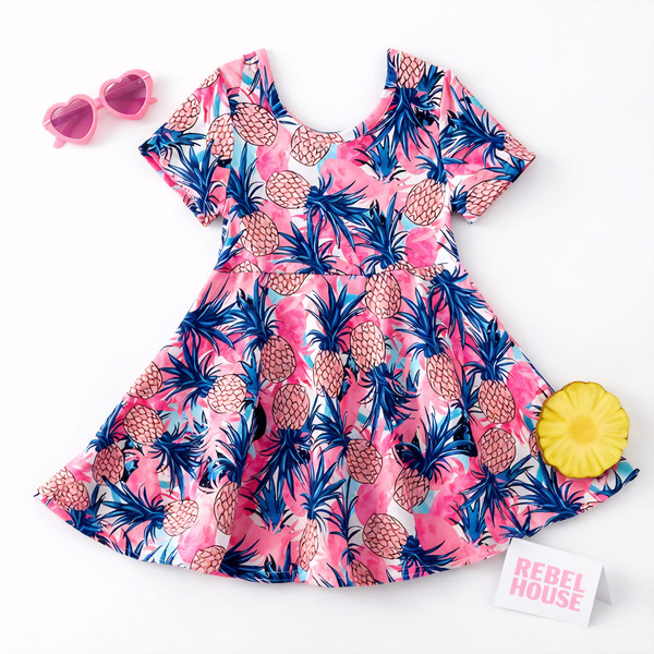 Pink Pineapple Parade Dress