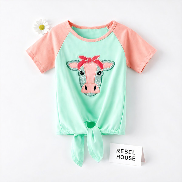 Minty Moo Tie Top