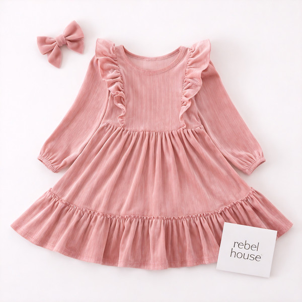 Blush Velvet Belle Dress