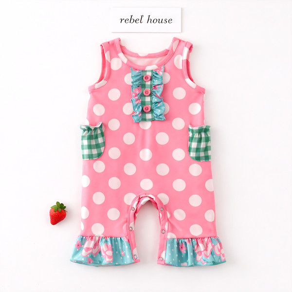 Pink Polka Romper