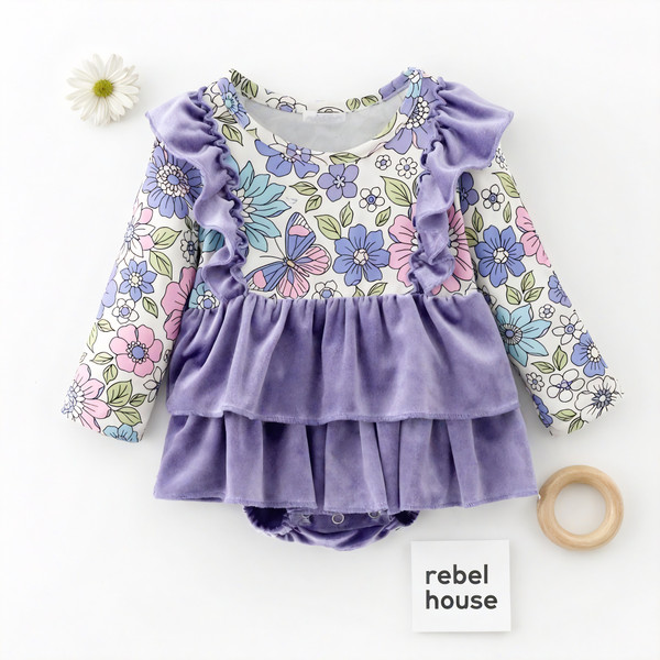 Violet Bloom Romper