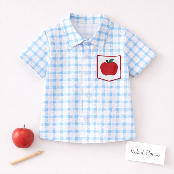 Apple Check Button-Up