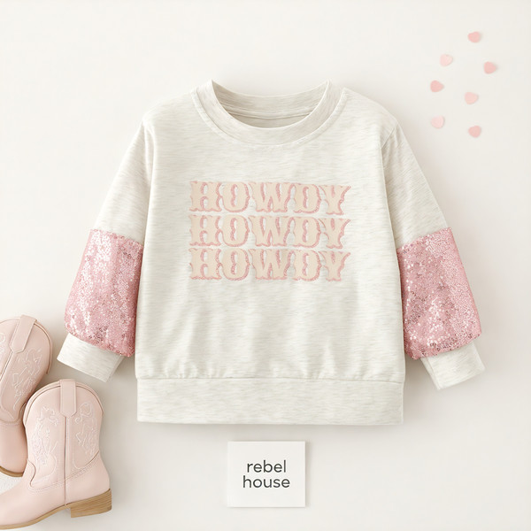 Pink Howdy Sparkle Sweatshirt