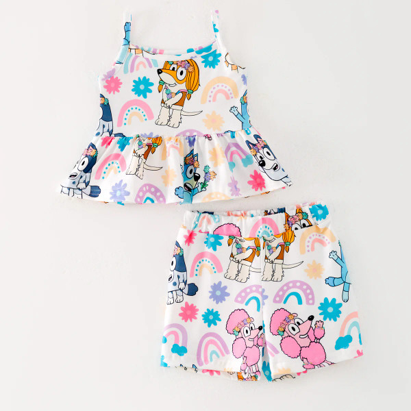 Rainbow Pups Short Set