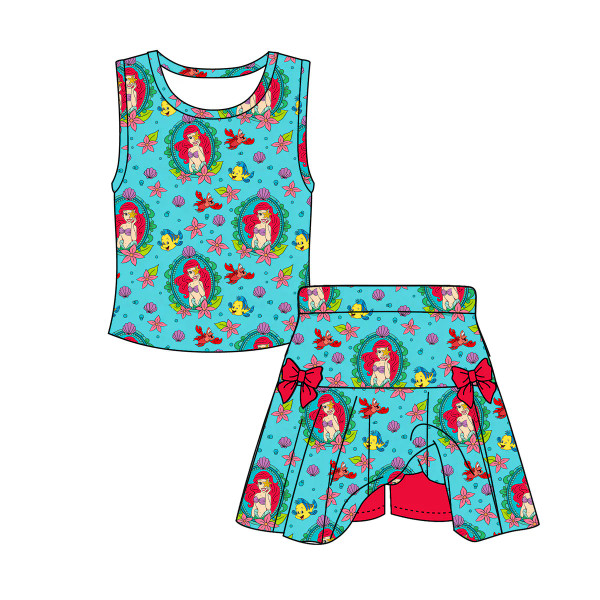 Little Mermaid Bow Skort Set