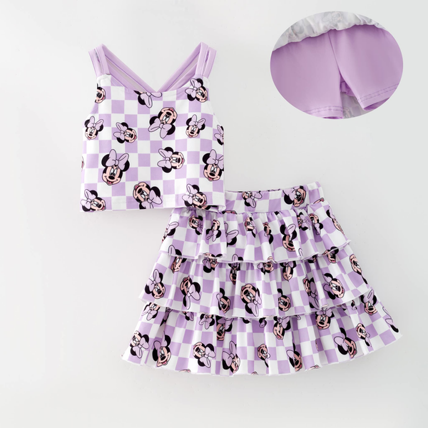 Sweetheart Checkered Skort Set