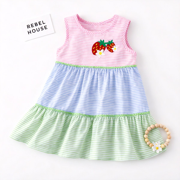 Strawberry Sorbet Tiered Dress