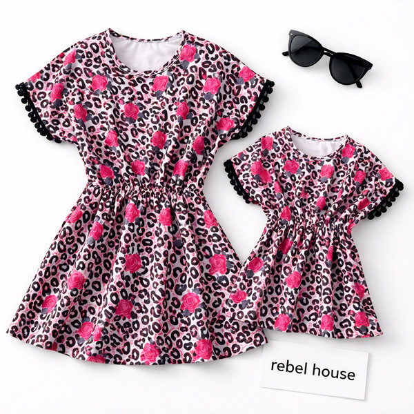 Wild Rose Leopard Pom-Pom Cover-up