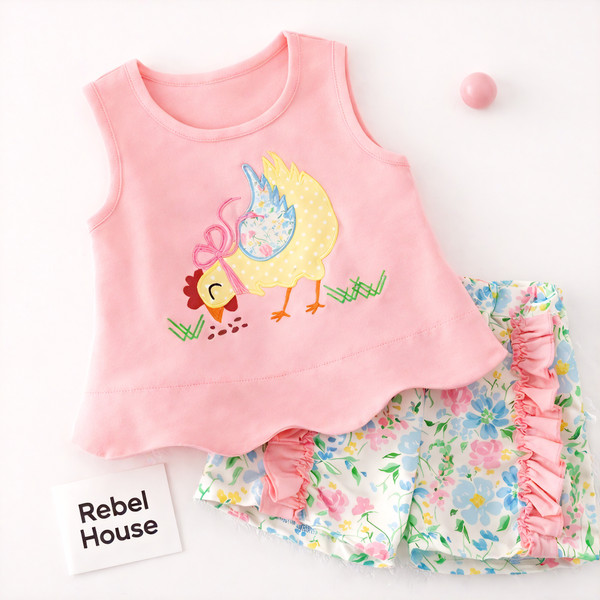 Cheeky Chicken Ruffle Short Set