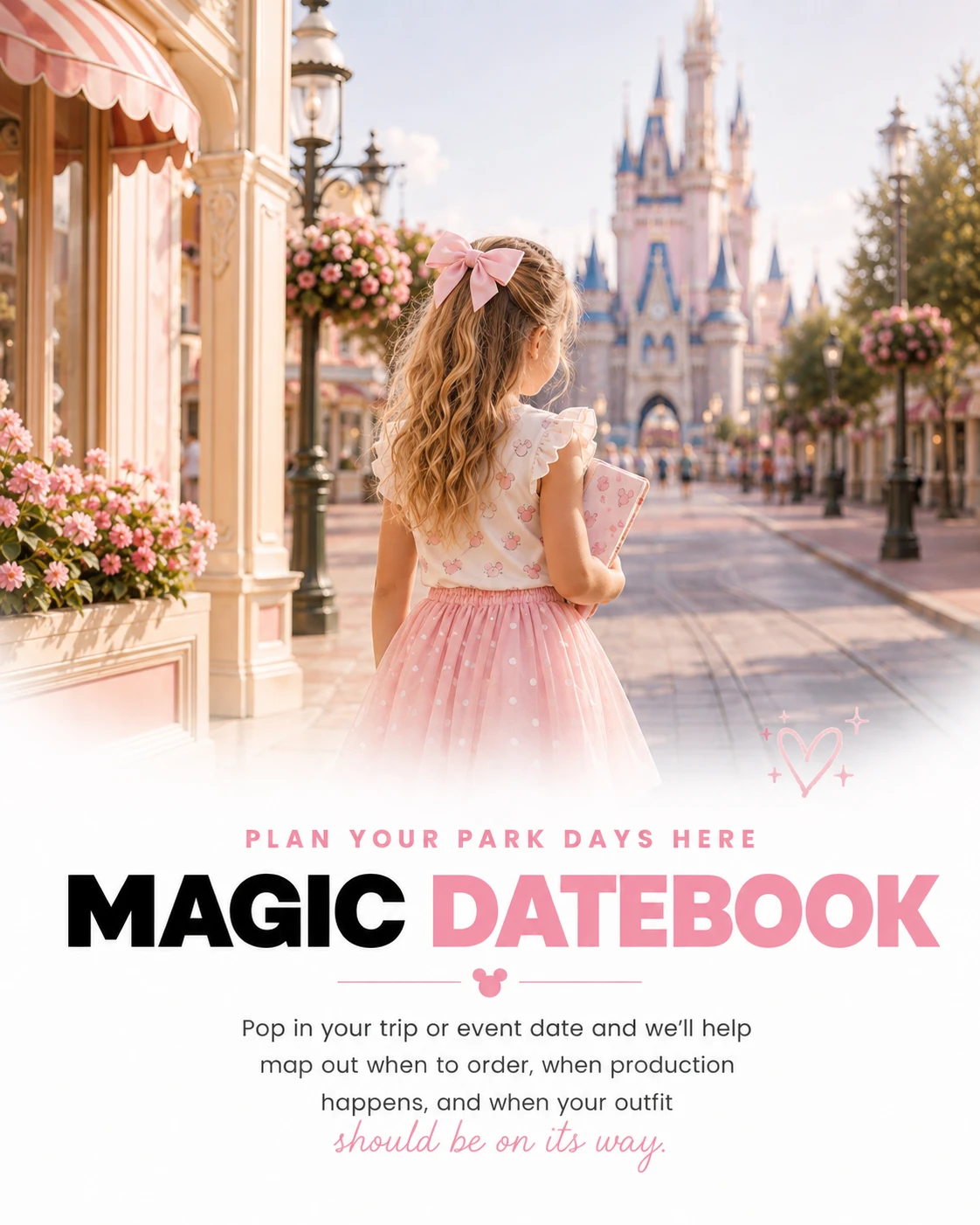 Magic Datebook. Plan your Park Hopper trip and estimated Rebel House order timeline.