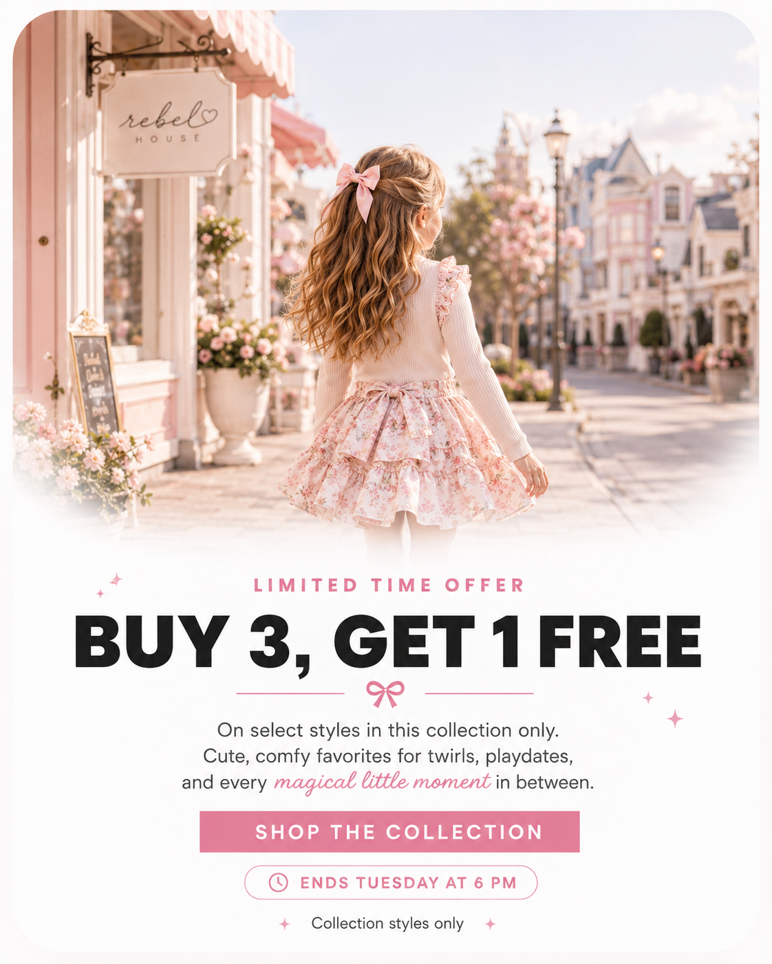 Buy three get one free on eligible Rebel House styles