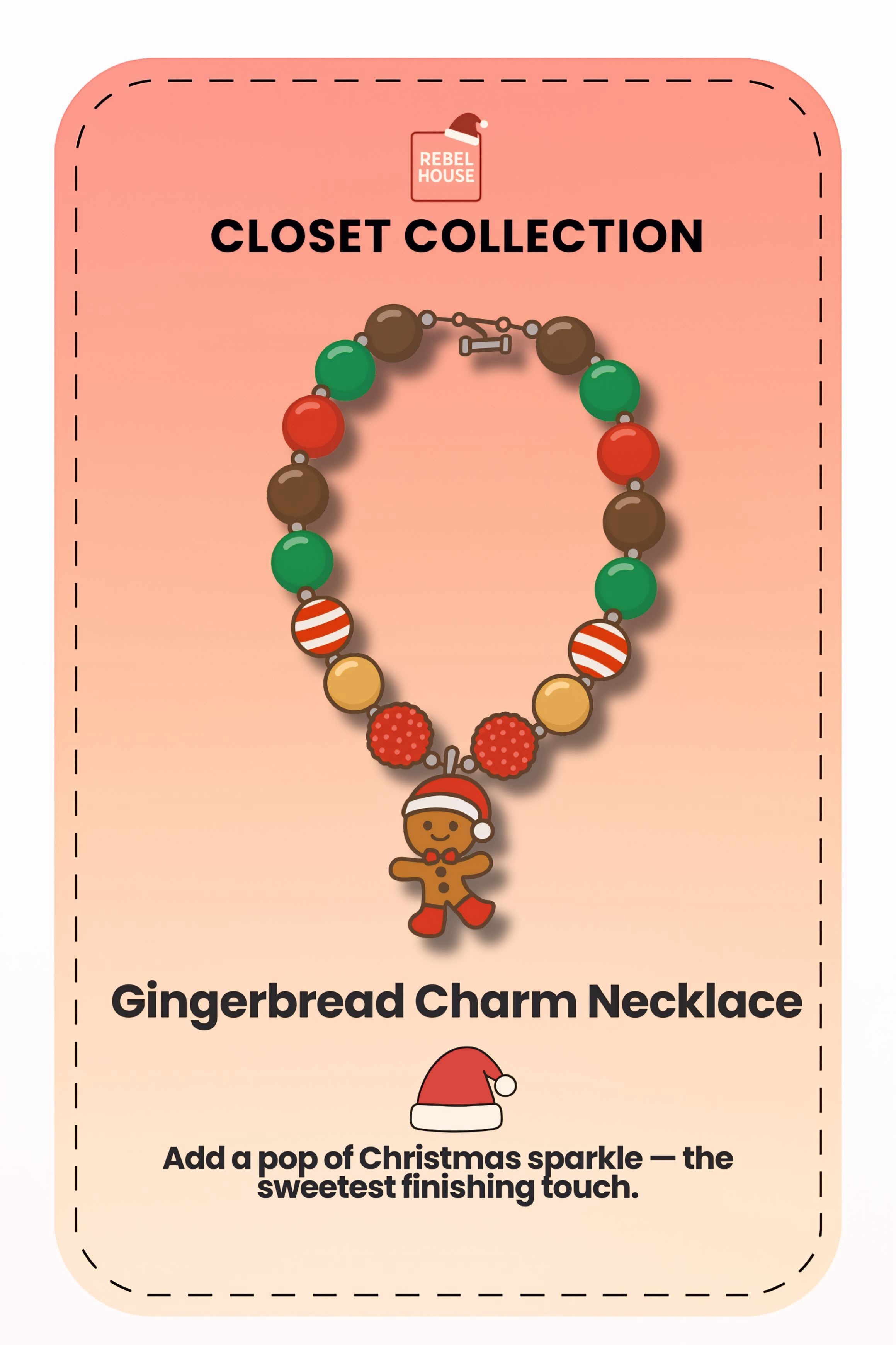 Gingerbread Charm Necklace