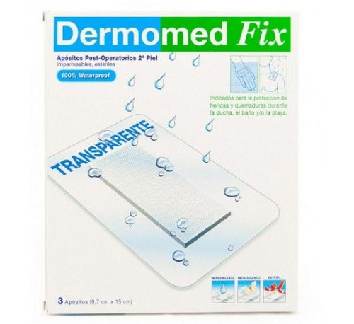 Dermomed fix segunda piel apósito estéril 10 cm x 7.5 cm 4 U