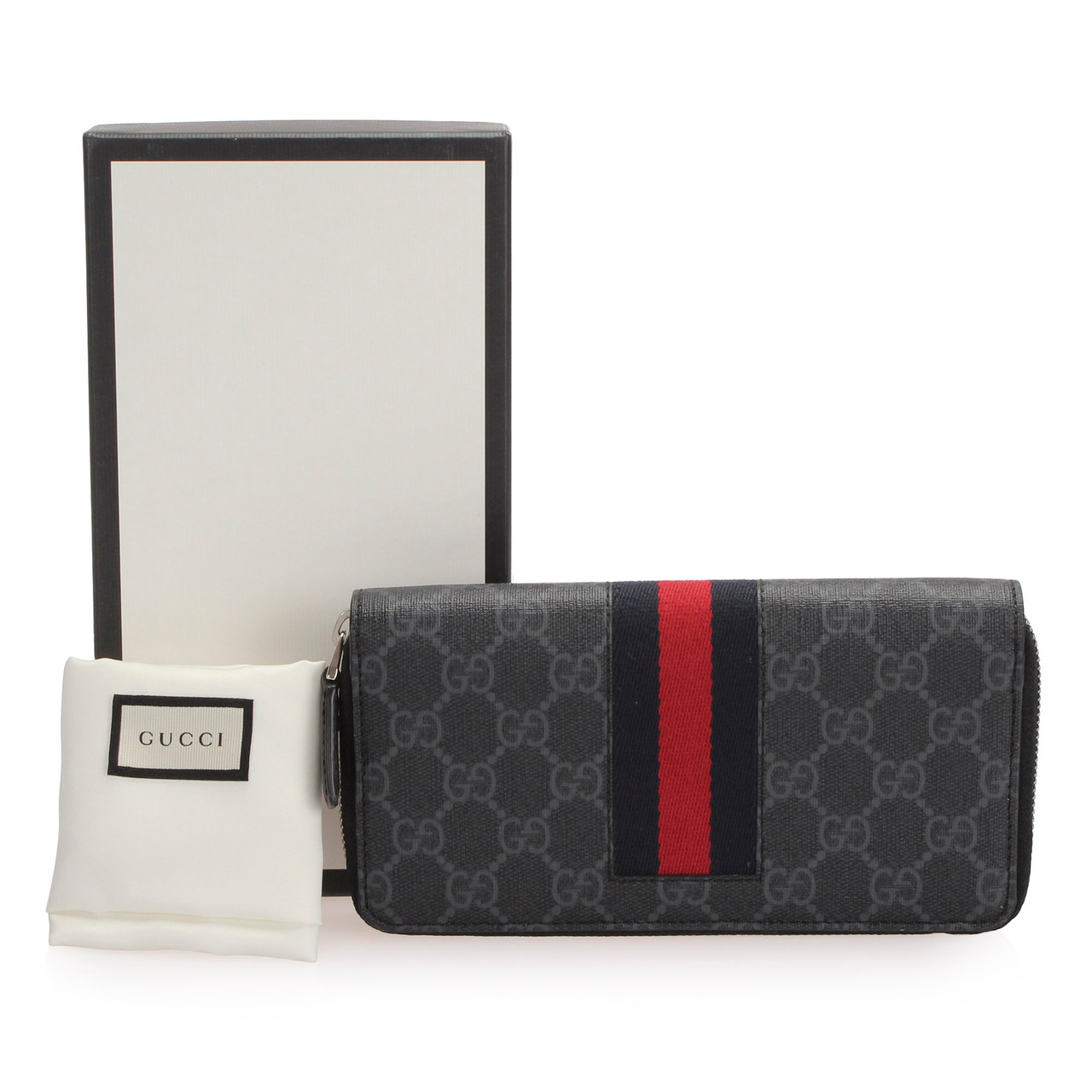 Ophidia GG wallet in grey and black Supreme