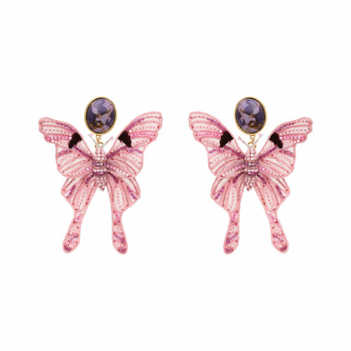 Luna Moth Earrings - Lilac 