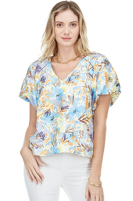 Puff Sleeve Top - Floral 