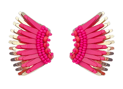 Micro Madeline Earrings - Hot Pink and Rose Gold 