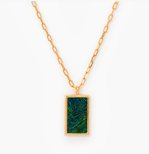 Rectangle Pendant Necklace - Cool Water