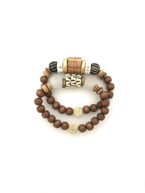 Bracelet Stack - Brown/Natural