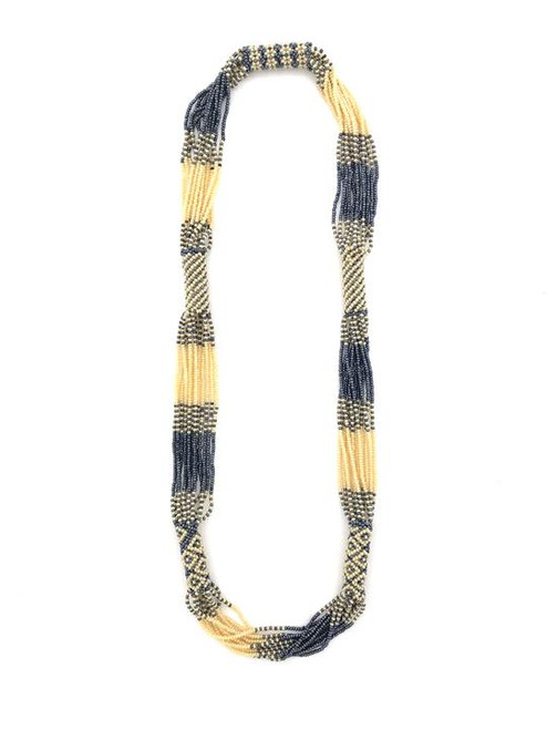 Tribal Bead Necklace - Black/Yellow