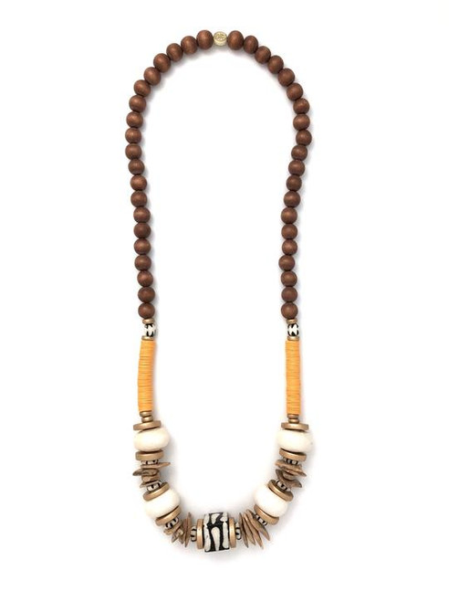 Long Classic Necklace - Brown/Yellow