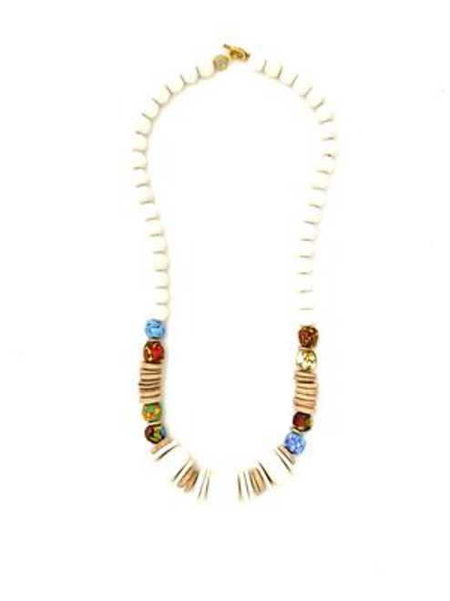 Classic Bead Necklace - White/Natural/Multi