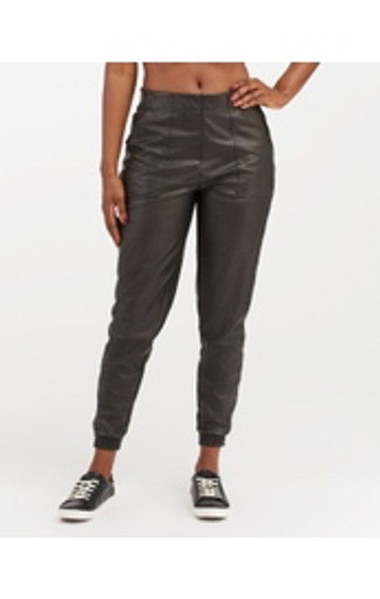 Leather Like Jogger - Black