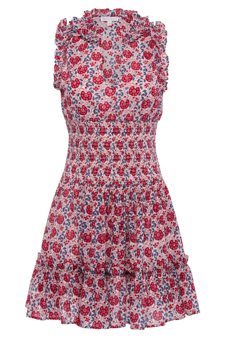 Morgan Dress - Red Blue Floral