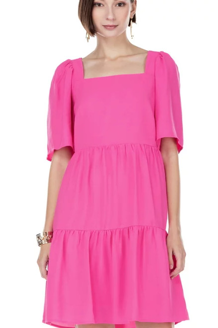 Puff Sleeve Dress - Pink Puff Sleeve Dress - Pink