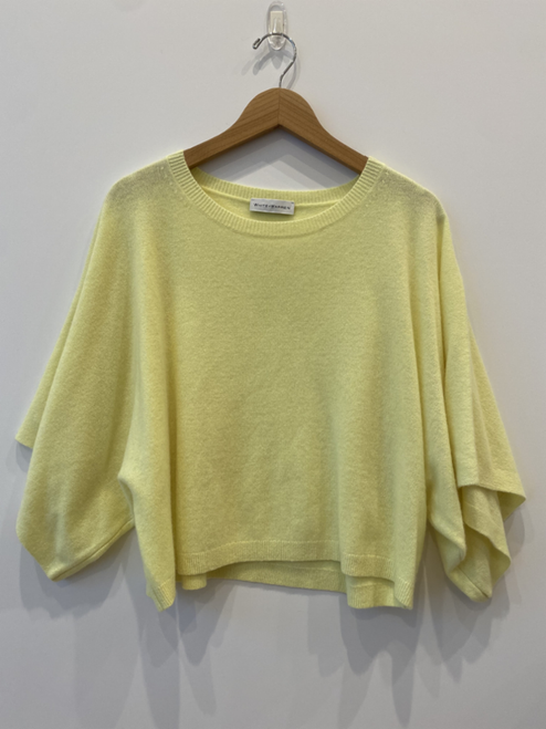 Cashmere Cropped Poncho Top - Neon