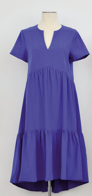 3/4 Short Sleeve Dress - Cobalt Blue