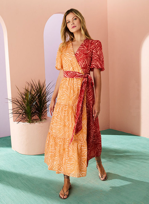 Rena Wrap Dress - Conch Mix