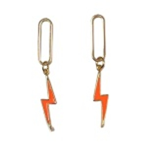 Lightening Earrings - Neon Orange