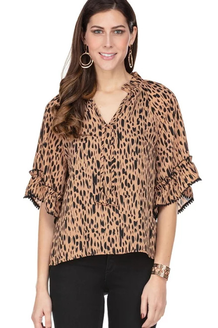 Tiered Ruffles Top - Cheetah Tiered Ruffles Top - Cheetah
