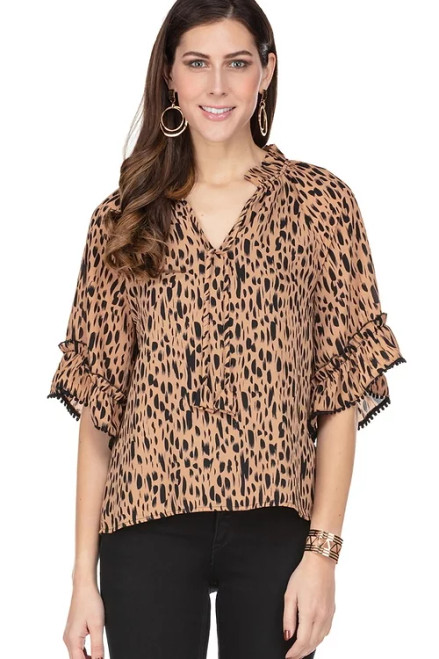 Tiered Ruffles Top - Cheetah