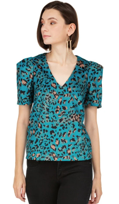 V-Neck Top - Twilight Jaguar