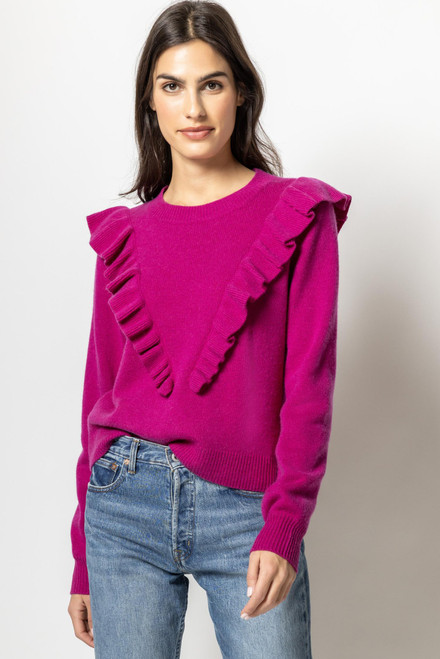 Ruffle Sweater - Magenta